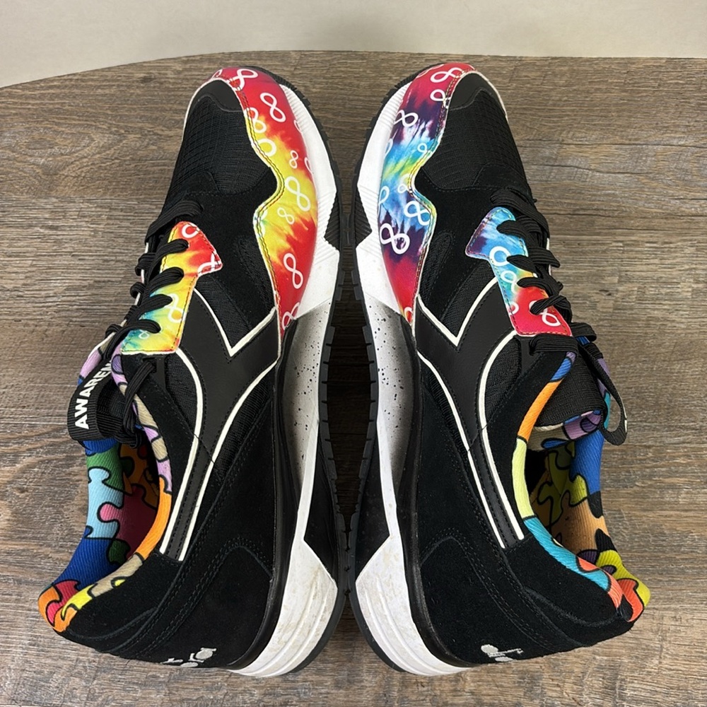 Diadora N9000 Autism Awareness Multicolor Sneakers Black Men’s Size 12 - Picture 4 of 8